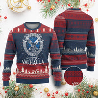 Funny Scottish Viking Ugly Christmas Sweater Until Valhalla Vintage Scottish Flag Skull TS11