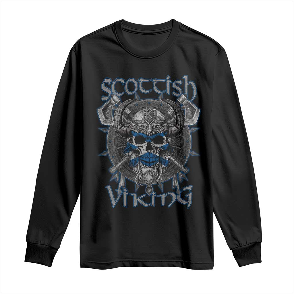 Scottish Viking Axes Celtic Knot Long Sleeve Shirt Scottish Flag