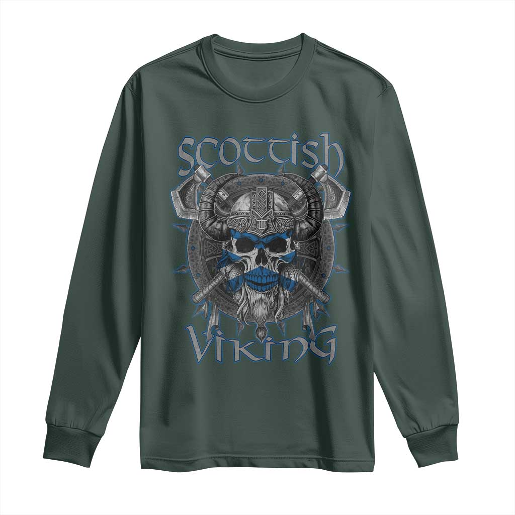 Scottish Viking Axes Celtic Knot Long Sleeve Shirt Scottish Flag