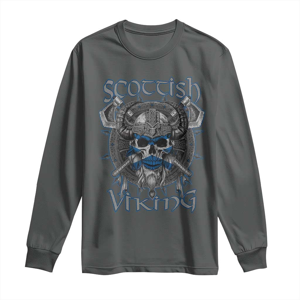 Scottish Viking Axes Celtic Knot Long Sleeve Shirt Scottish Flag