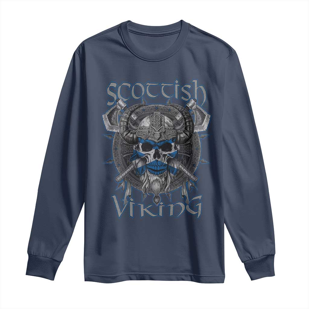 Scottish Viking Axes Celtic Knot Long Sleeve Shirt Scottish Flag