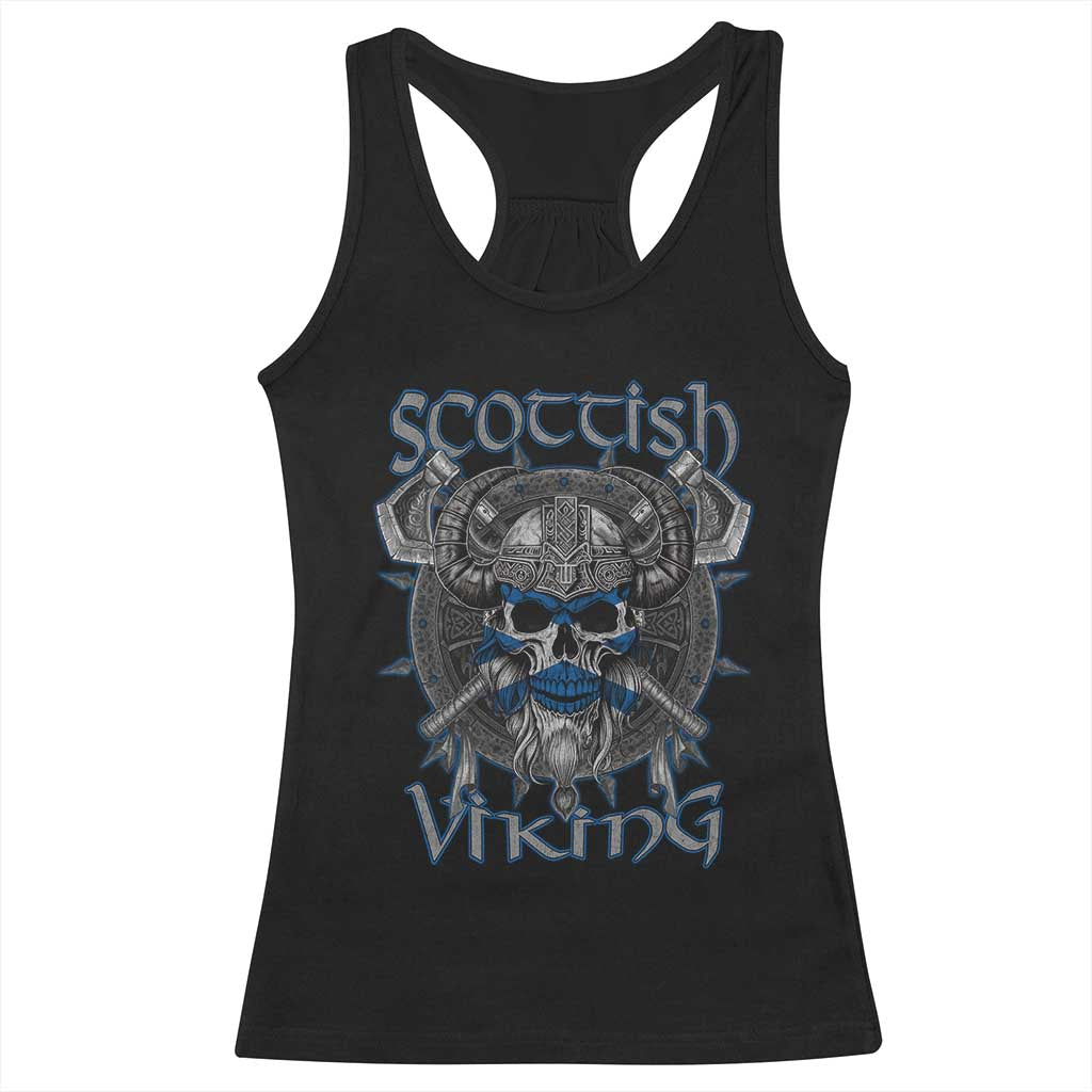 Scottish Viking Axes Celtic Knot Racerback Tank Top Scottish Flag
