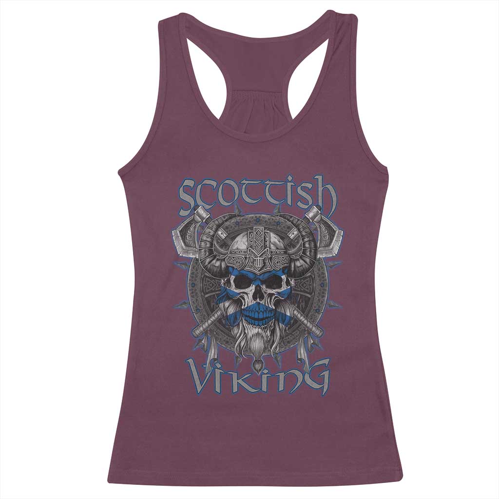 Scottish Viking Axes Celtic Knot Racerback Tank Top Scottish Flag