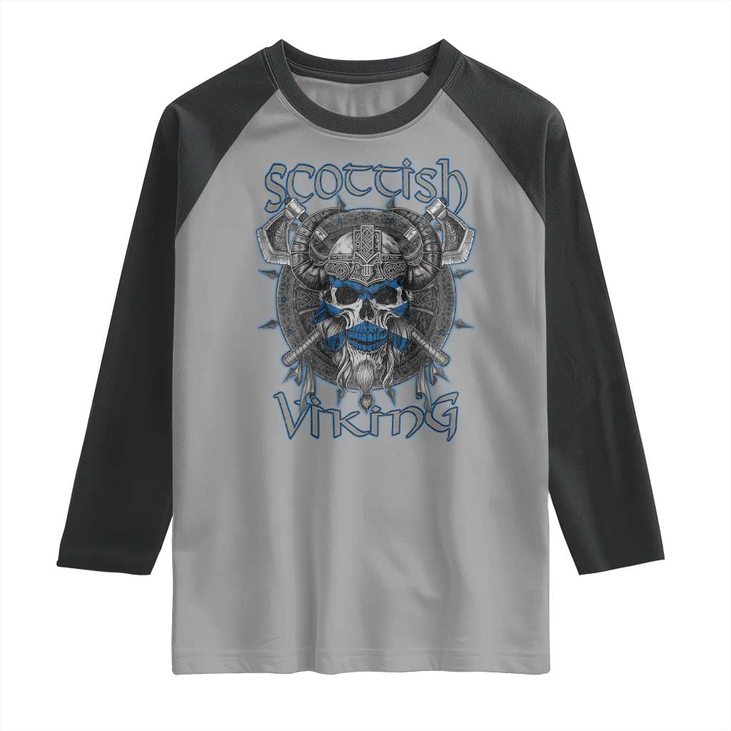 Scottish Viking Axes Celtic Knot Raglan Shirt Scottish Flag