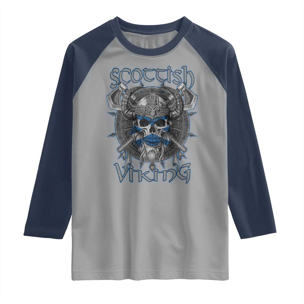 Scottish Viking Axes Celtic Knot Raglan Shirt Scottish Flag