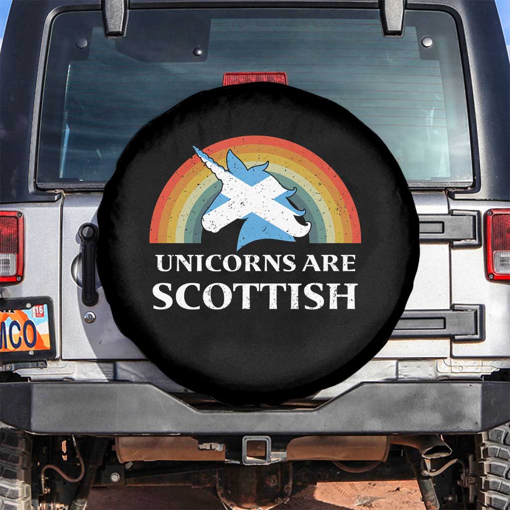 Funny Scotland Pride Unicorn Spare Tire Cover Unicorns Are Scottish Rainbow
