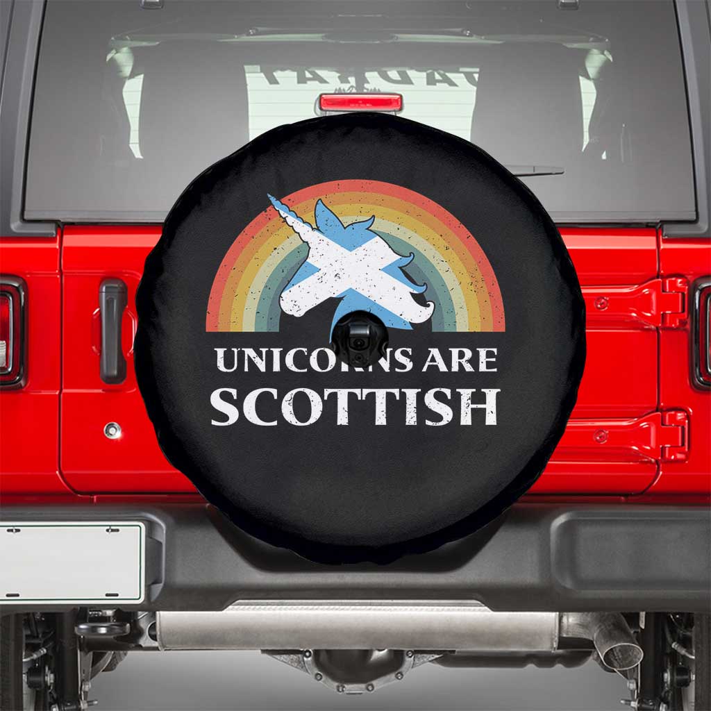 Funny Scotland Pride Unicorn Spare Tire Cover Unicorns Are Scottish Rainbow