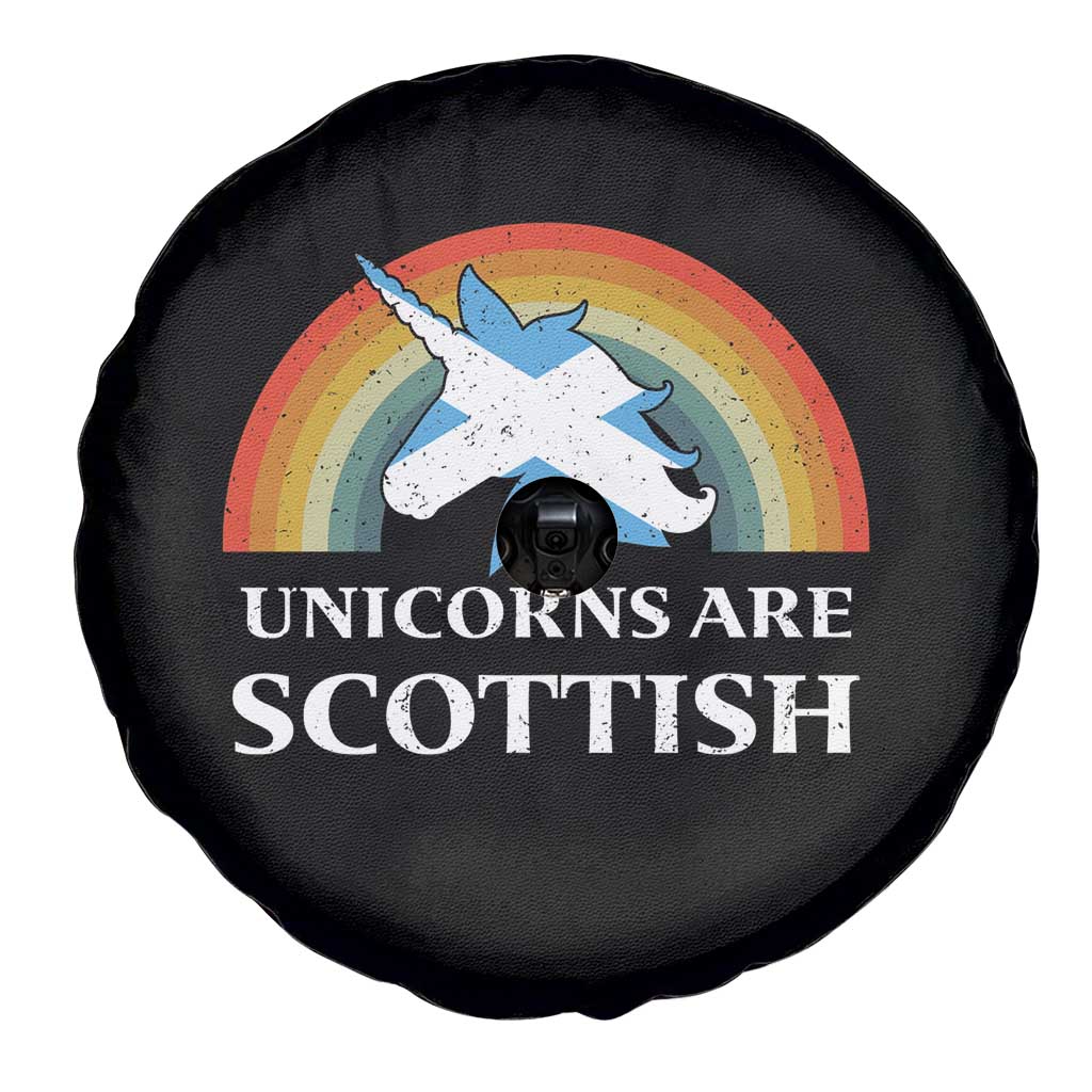 Funny Scotland Pride Unicorn Spare Tire Cover Unicorns Are Scottish Rainbow