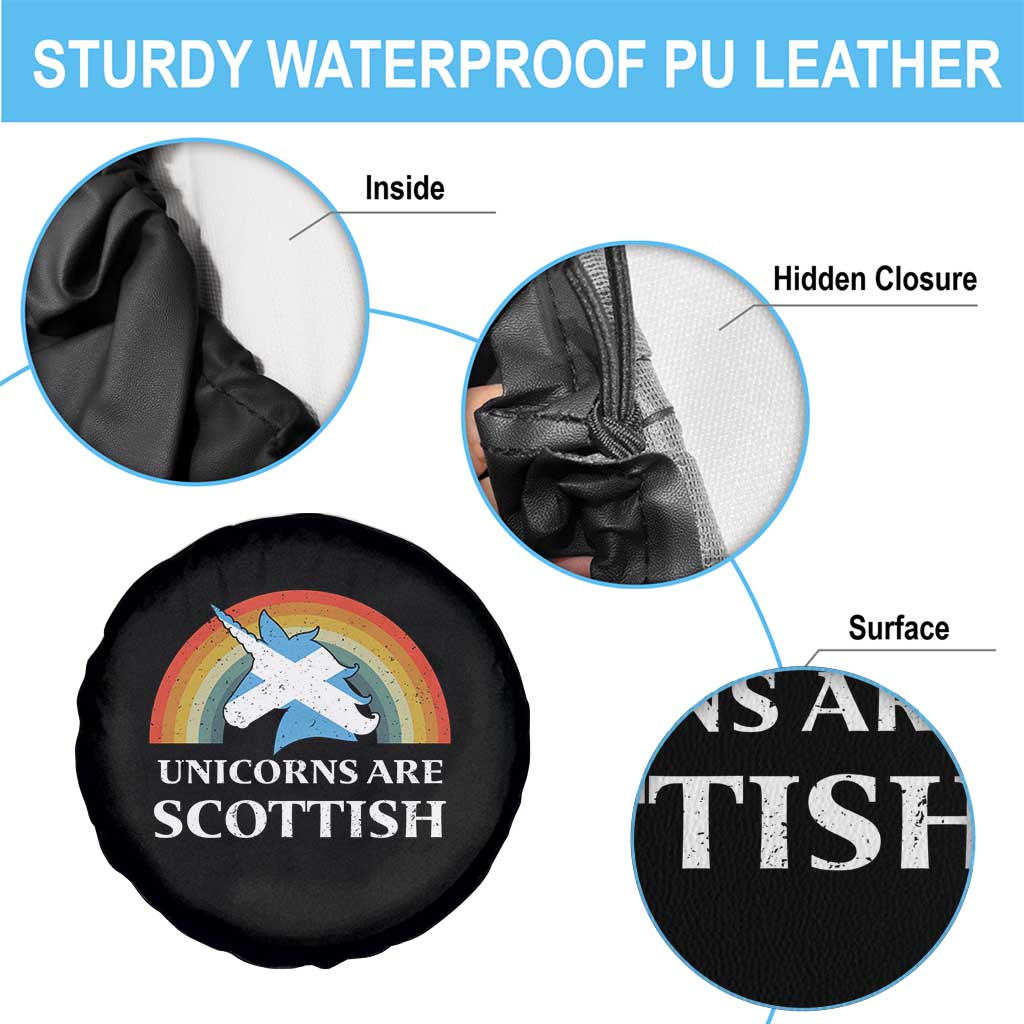 Funny Scotland Pride Unicorn Spare Tire Cover Unicorns Are Scottish Rainbow