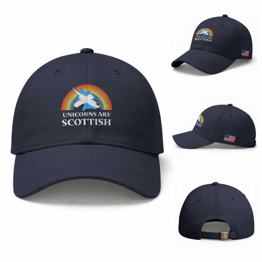 Funny Scotland Pride Unicorn Baseball Cap Unicorns Are Scottish Rainbow