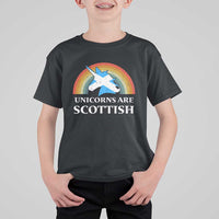 Funny Scotland Pride Unicorn T Shirt For Kid Unicorns Are Scottish Rainbow