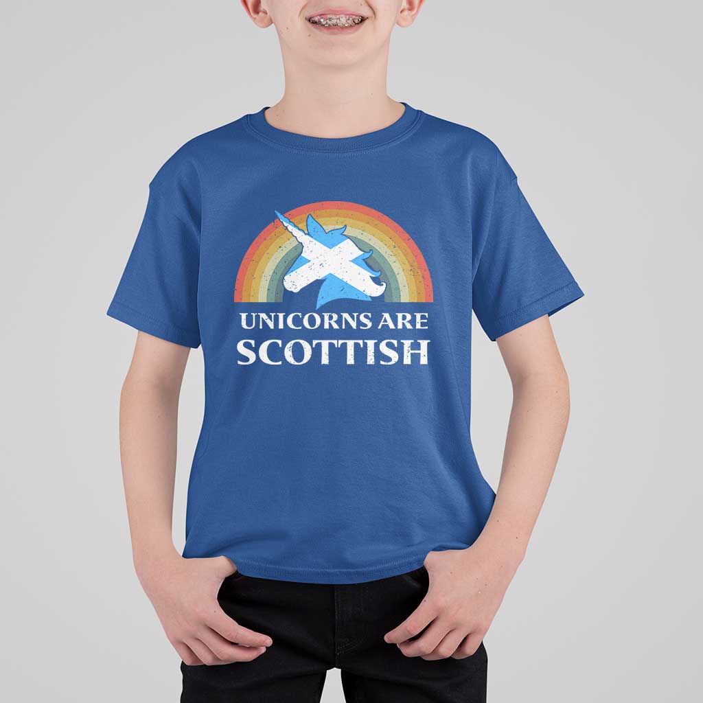 Funny Scotland Pride Unicorn T Shirt For Kid Unicorns Are Scottish Rainbow