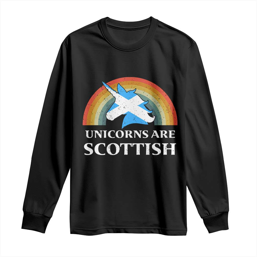 Funny Scotland Pride Unicorn Long Sleeve Shirt Unicorns Are Scottish Rainbow