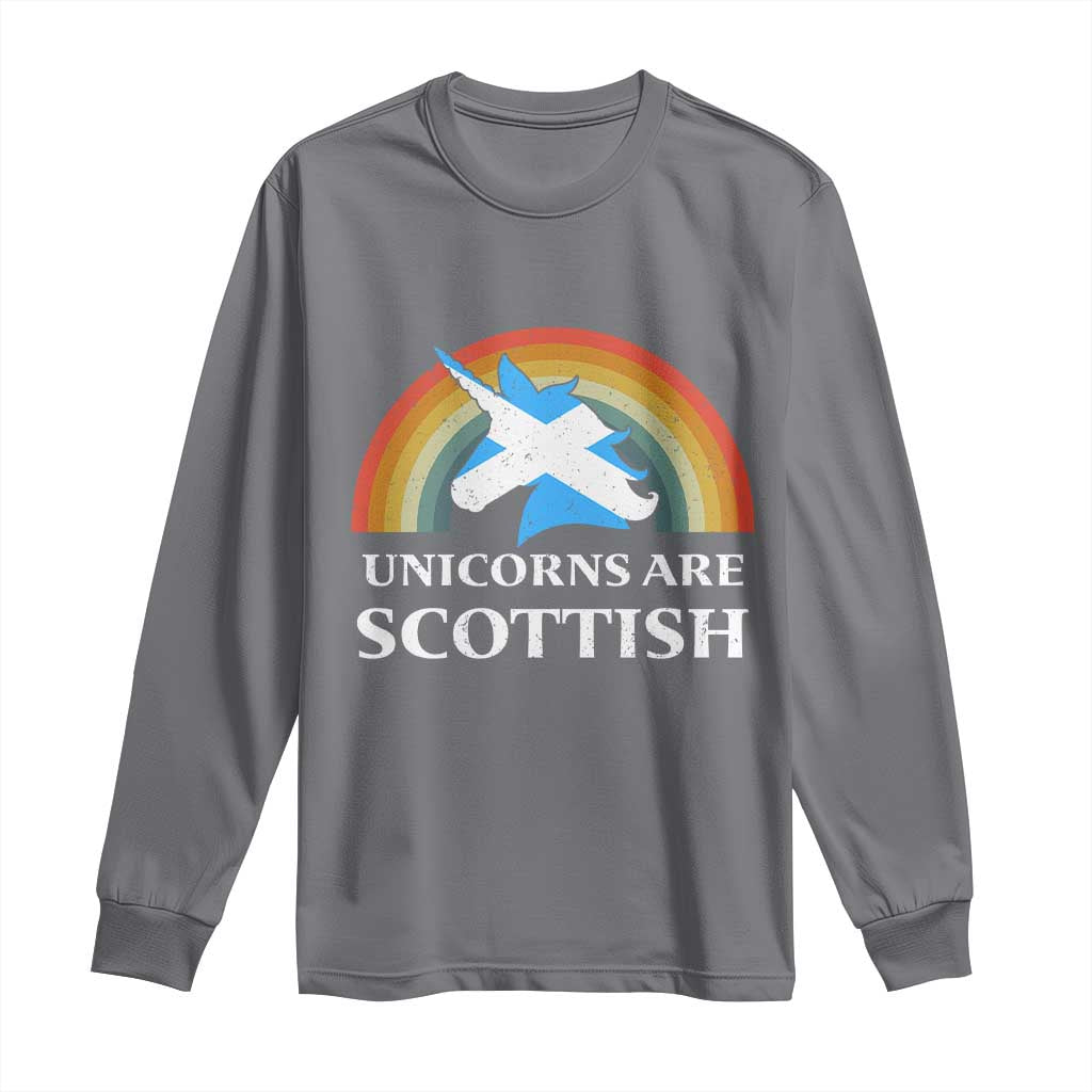 Funny Scotland Pride Unicorn Long Sleeve Shirt Unicorns Are Scottish Rainbow