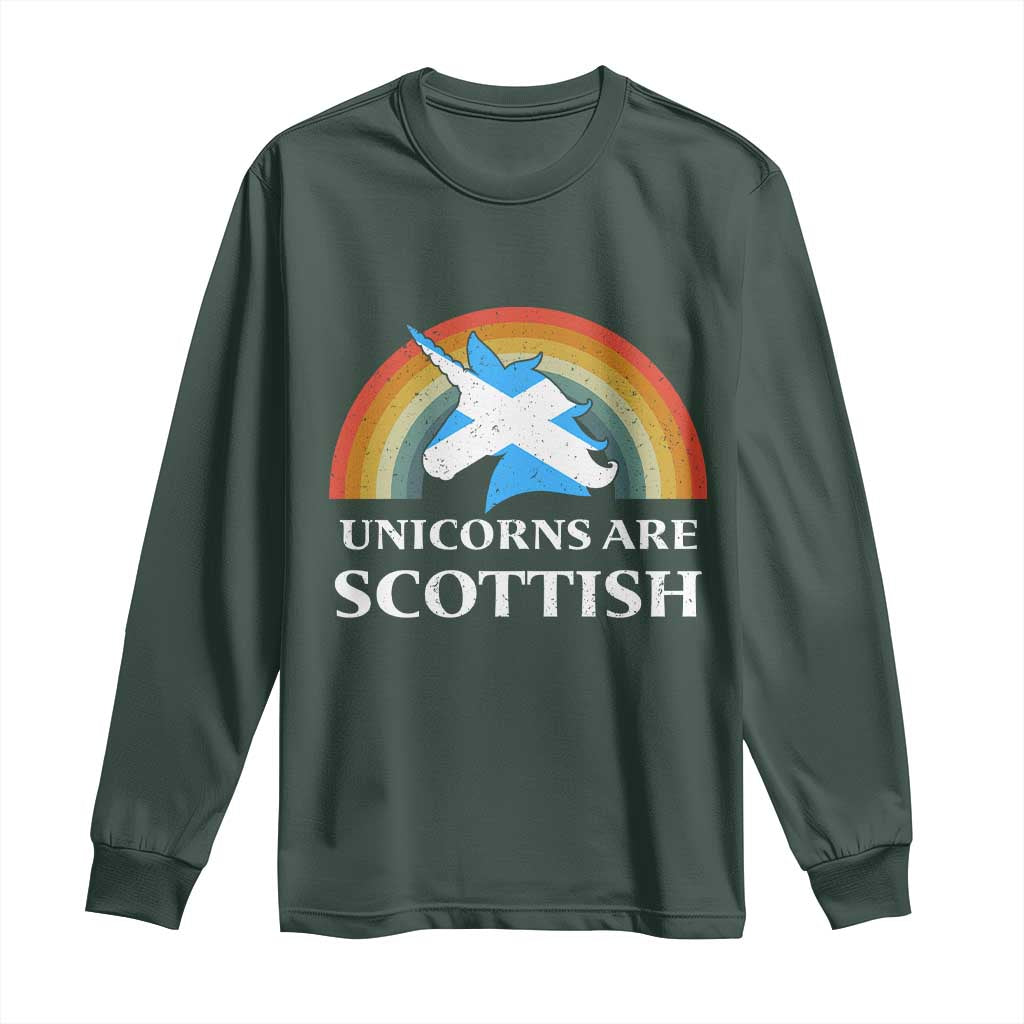 Funny Scotland Pride Unicorn Long Sleeve Shirt Unicorns Are Scottish Rainbow