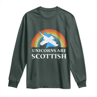 Funny Scotland Pride Unicorn Long Sleeve Shirt Unicorns Are Scottish Rainbow