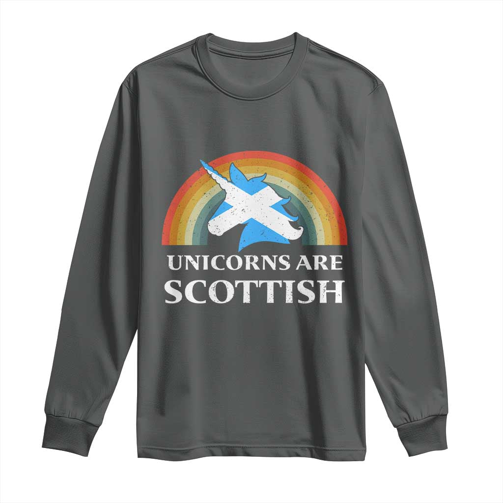 Funny Scotland Pride Unicorn Long Sleeve Shirt Unicorns Are Scottish Rainbow