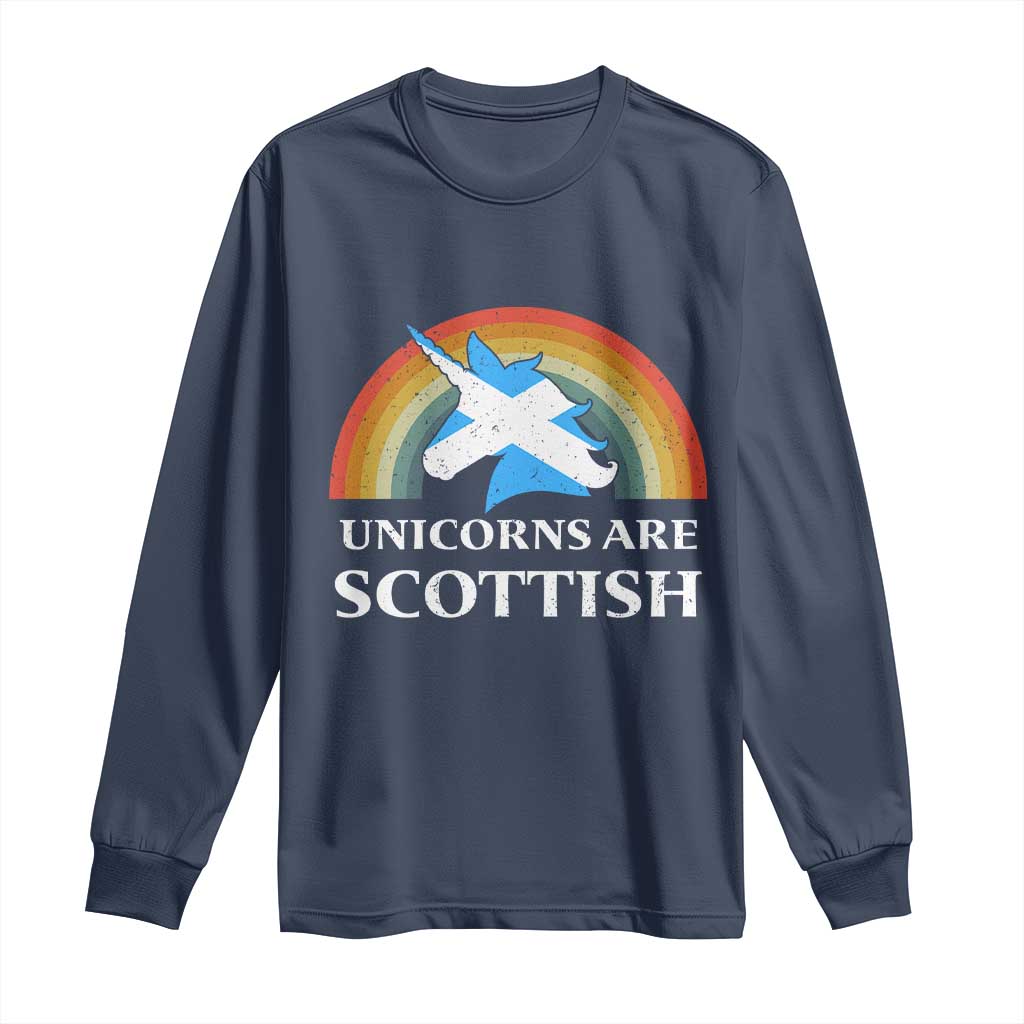 Funny Scotland Pride Unicorn Long Sleeve Shirt Unicorns Are Scottish Rainbow