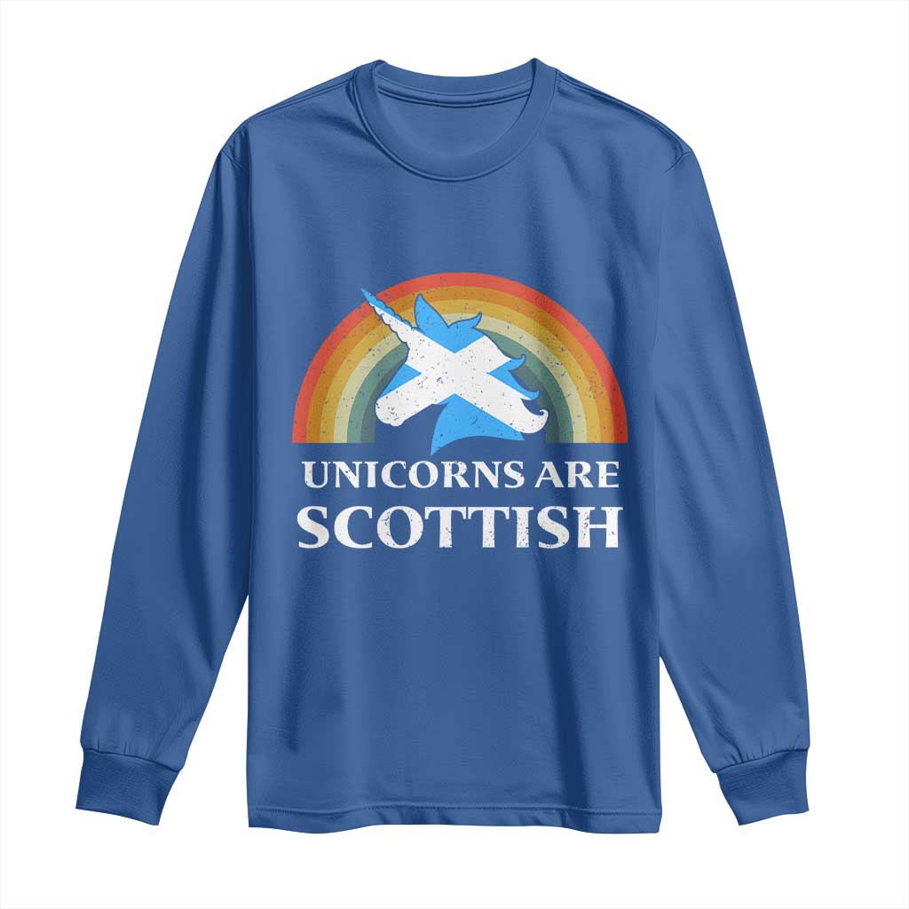Funny Scotland Pride Unicorn Long Sleeve Shirt Unicorns Are Scottish Rainbow