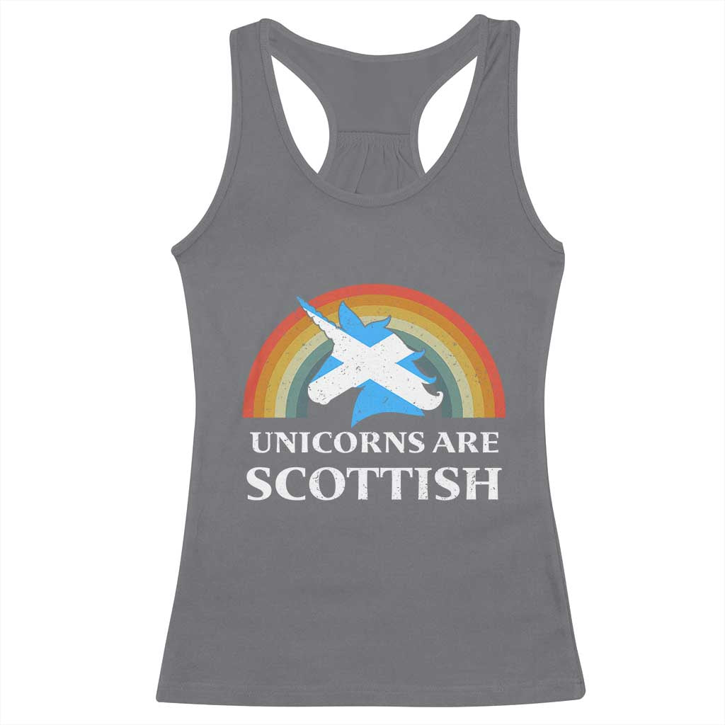 Funny Scotland Pride Unicorn Racerback Tank Top Unicorns Are Scottish Rainbow