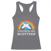 Funny Scotland Pride Unicorn Racerback Tank Top Unicorns Are Scottish Rainbow