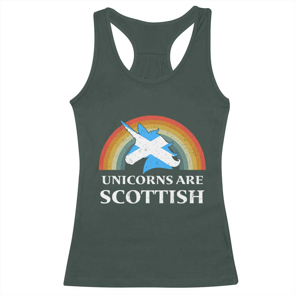 Funny Scotland Pride Unicorn Racerback Tank Top Unicorns Are Scottish Rainbow