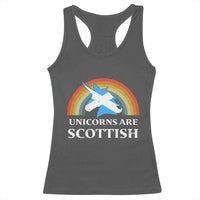 Funny Scotland Pride Unicorn Racerback Tank Top Unicorns Are Scottish Rainbow