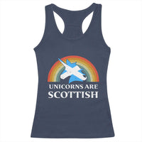 Funny Scotland Pride Unicorn Racerback Tank Top Unicorns Are Scottish Rainbow