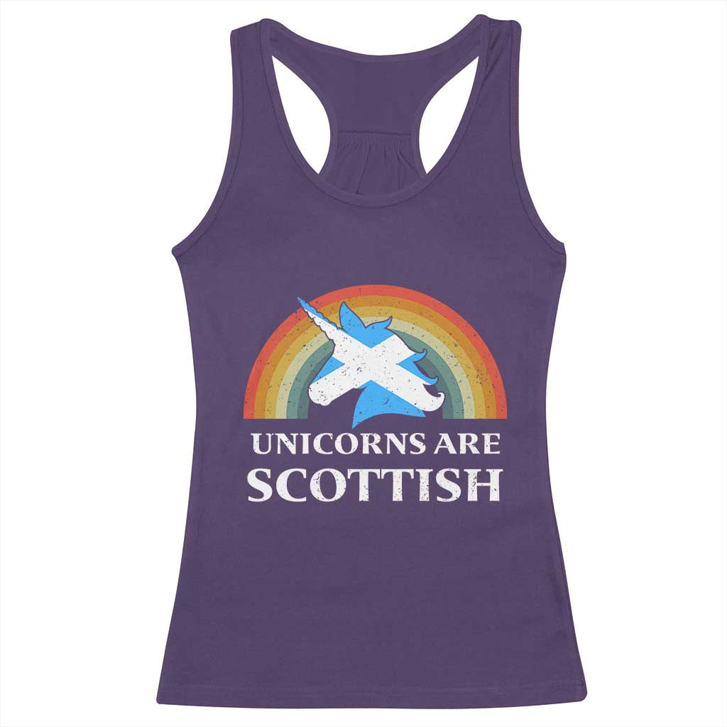 Funny Scotland Pride Unicorn Racerback Tank Top Unicorns Are Scottish Rainbow
