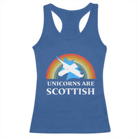 Funny Scotland Pride Unicorn Racerback Tank Top Unicorns Are Scottish Rainbow