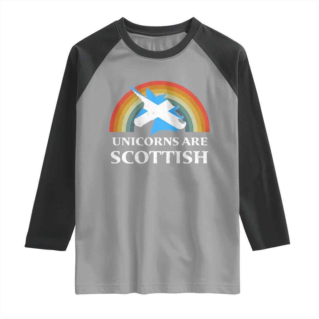 Funny Scotland Pride Unicorn Raglan Shirt Unicorns Are Scottish Rainbow