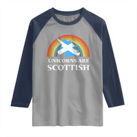 Funny Scotland Pride Unicorn Raglan Shirt Unicorns Are Scottish Rainbow