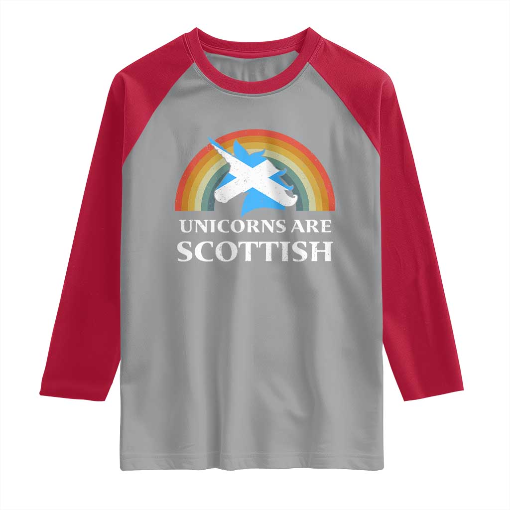 Funny Scotland Pride Unicorn Raglan Shirt Unicorns Are Scottish Rainbow