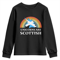 Funny Scotland Pride Unicorn Youth Sweatshirt Unicorns Are Scottish Rainbow