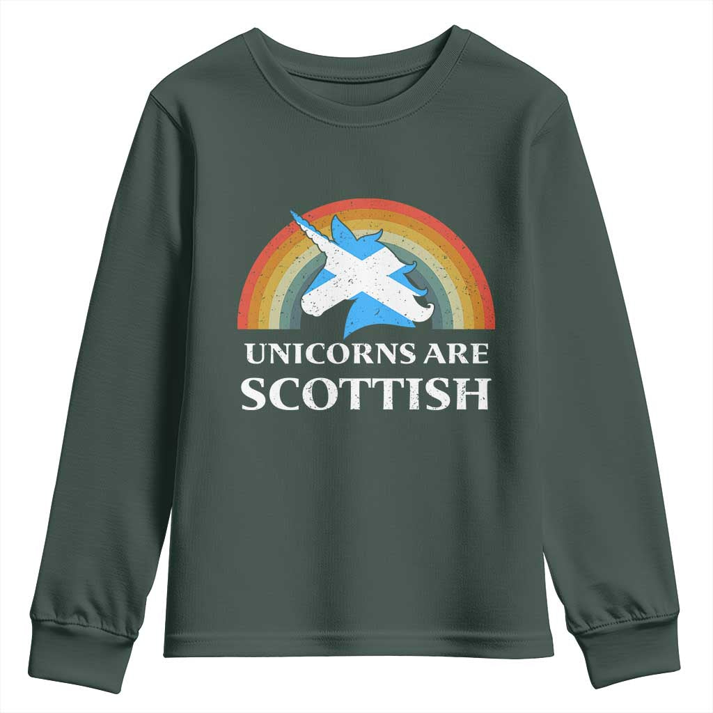 Funny Scotland Pride Unicorn Youth Sweatshirt Unicorns Are Scottish Rainbow