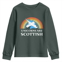 Funny Scotland Pride Unicorn Youth Sweatshirt Unicorns Are Scottish Rainbow