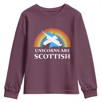 Funny Scotland Pride Unicorn Youth Sweatshirt Unicorns Are Scottish Rainbow