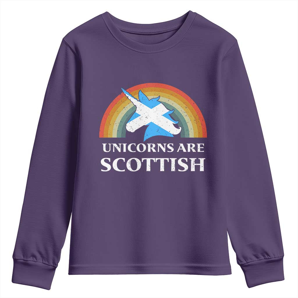 Funny Scotland Pride Unicorn Youth Sweatshirt Unicorns Are Scottish Rainbow