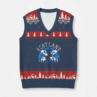 Funny Scotland Unicorn Scottish Flag Saltire V-Neck Knit Sweater Vest - Wonder Print Shop