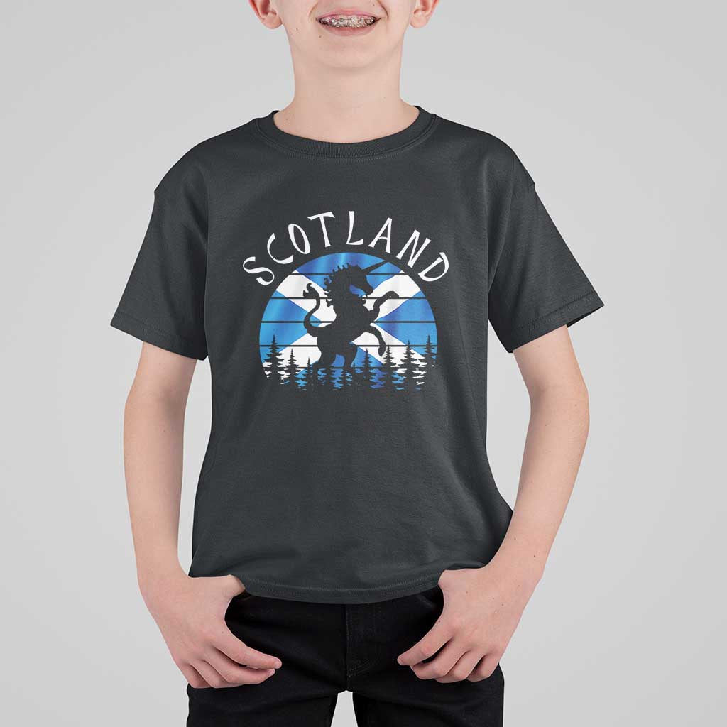 Funny Scotland Unicorn Scottish Flag Saltire T Shirt For Kid
