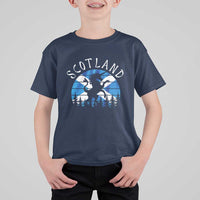 Funny Scotland Unicorn Scottish Flag Saltire T Shirt For Kid