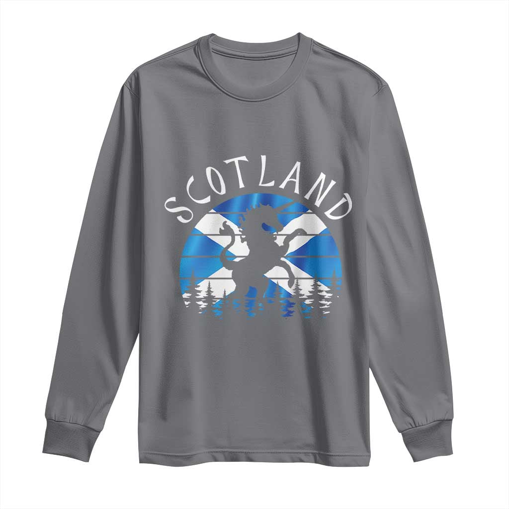 Funny Scotland Unicorn Scottish Flag Saltire Long Sleeve Shirt