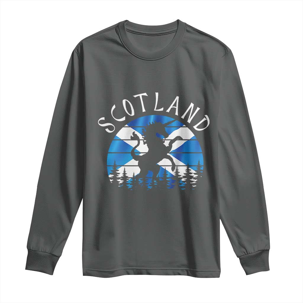 Funny Scotland Unicorn Scottish Flag Saltire Long Sleeve Shirt