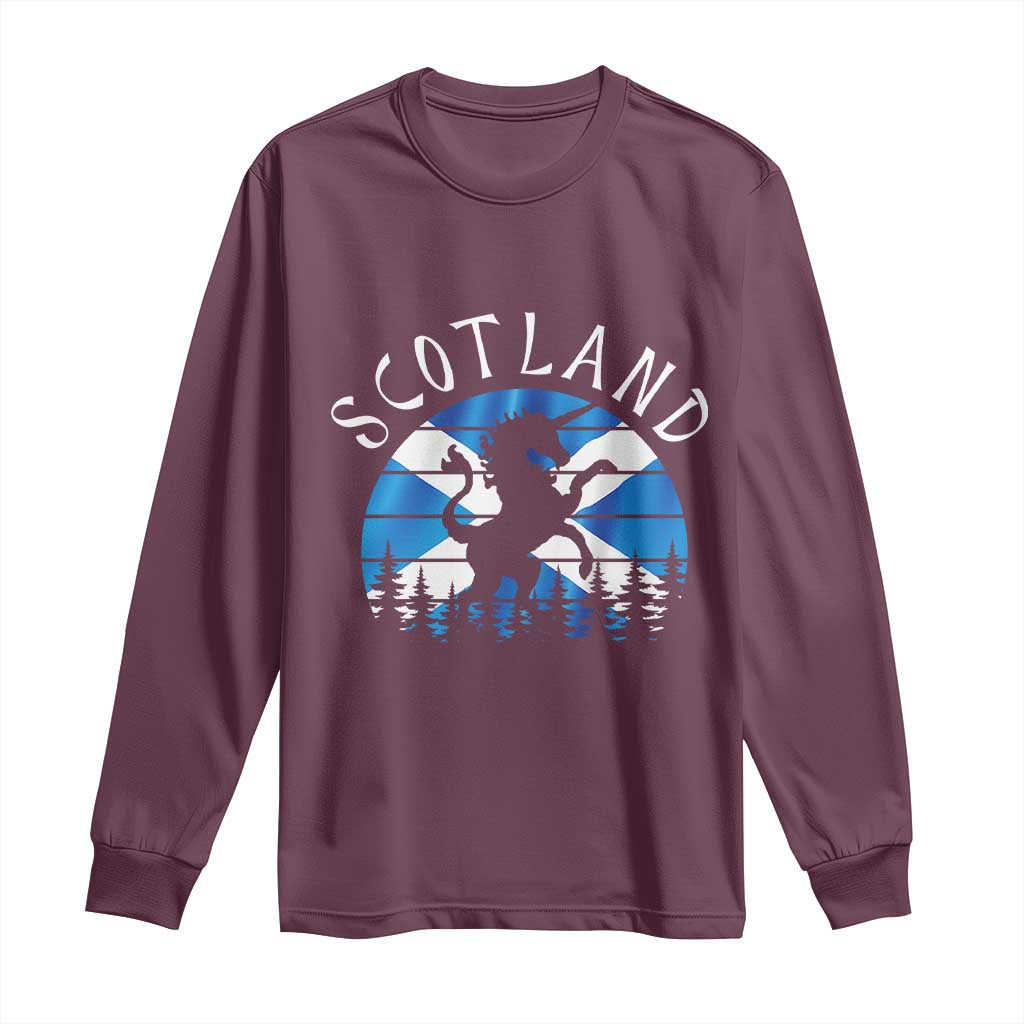 Funny Scotland Unicorn Scottish Flag Saltire Long Sleeve Shirt