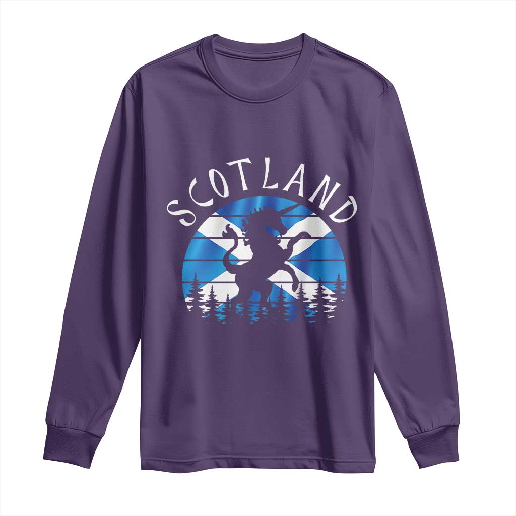 Funny Scotland Unicorn Scottish Flag Saltire Long Sleeve Shirt