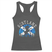 Funny Scotland Unicorn Scottish Flag Saltire Racerback Tank Top