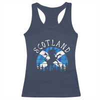 Funny Scotland Unicorn Scottish Flag Saltire Racerback Tank Top