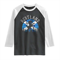 Funny Scotland Unicorn Scottish Flag Saltire Raglan Shirt