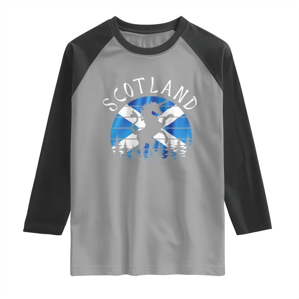 Funny Scotland Unicorn Scottish Flag Saltire Raglan Shirt