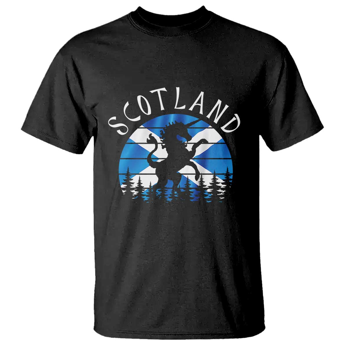 Funny Scotland Unicorn Scottish Flag Saltire T Shirt